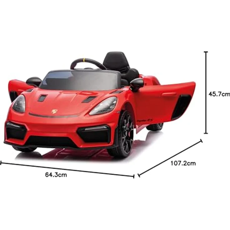Injusa Porsche Spyder 12V Elektroauto für Kinder ab 3 Jahren, Luxuskinderauto in Rot mit Licht & Sound – Bild 11