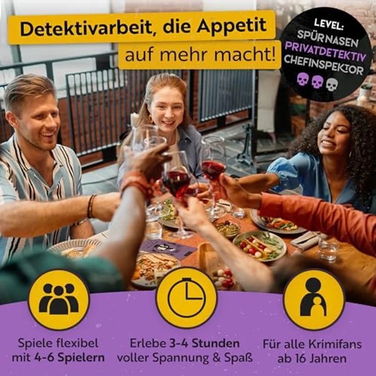 Gourmet Criminelle® Krimidinner für zuhause, Mysteriöser Mordfall Blutsand am Nordseestrand, für 4-6 Spieler ab 16 Jahren, inklusive Rezeptideen und Audiohinweisen – Bild 2