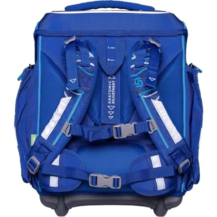 Schneiders Ergolite Schulranzen Set 9-teilig, ergonomisches Tragesystem, reflektierende Elemente für Sicherheit, 22 Liter Volumen, blau – Bild 4
