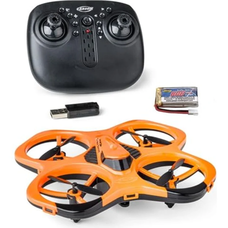 Tamiya Cyber Drone IR RTF, Quadrokopter mit Lipo Flugakku 3,7V/600mAh, orange – Bild 1