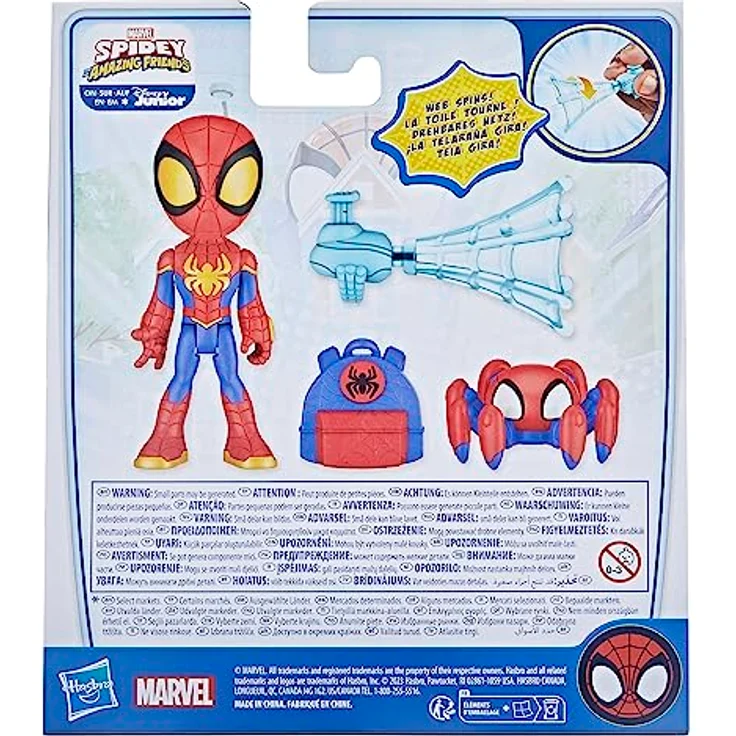 Spidey and his Amazing Friends Marvel Web-Spinners Spidey Action-Figur mit drehbarem Netz-Accessoire, ideales Geschenk für Kinder – Bild 3