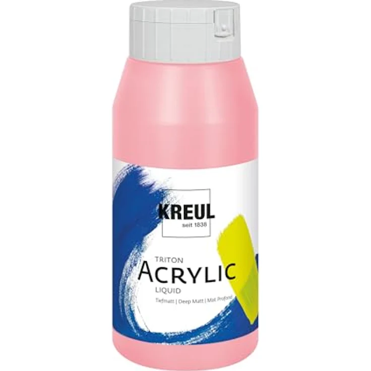 KREUL Triton Acrylic Liquid Rosé 750 ml, Hochwertige Künstler-Acrylfarbe in Studienqualität, leicht fließend, tiefmatt auftrocknend – Bild 1