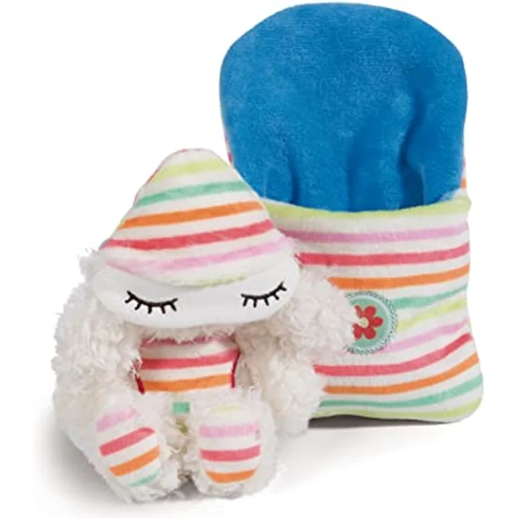 NICI 49091 Kuscheltier Schaf Jolala 14cm schlafend im Bettchen weiß - Kuscheltier für Babys und Kleinkinder zum Greifen, Knuddeln, Entdecken und Einschlafen, beige – Bild 2