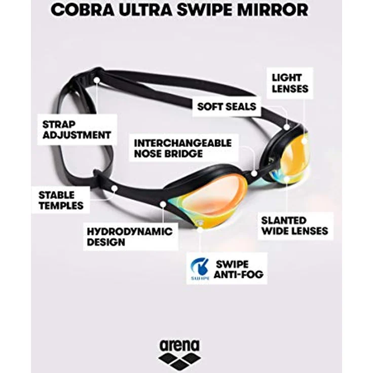 ARENA Damen Cobra Ultra Swipe Mr (Yell Schwimmbrille, Yellow Copper-Black, Einheitsgröße – Bild 3