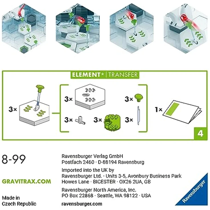 Ravensburger GraviTrax Element Transfer - Zubehör für das Kugelbahnsystem. Kombinierbar mit allen GraviTrax Produktlinien, Starter-Sets, Extensions und Elements, Konstruktionsspielzeug ab 8 Jahren – Bild 3