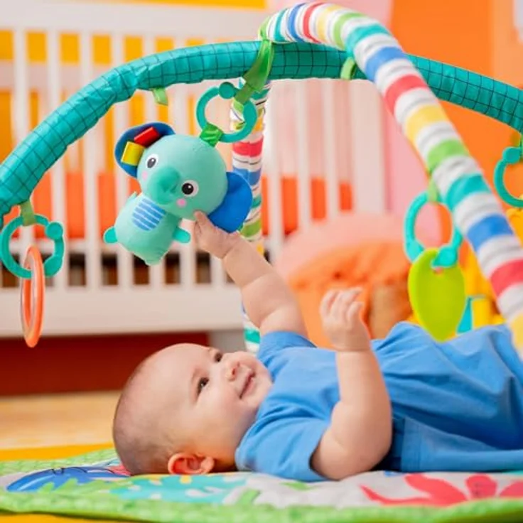 Bright Starts Wild Wiggles™ FoldAway Activity Gym™, Spielbogen mit 5 Spielzeugen und Musik, bunt – Bild 8