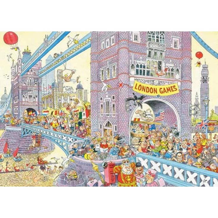 Wasgij Retro Mystery 8 - Die letzte Hürde! - 1000 Teile Wimmelbild Puzzle für Erwachsene, umweltfreundlich, Escapepuzzle – Bild 2