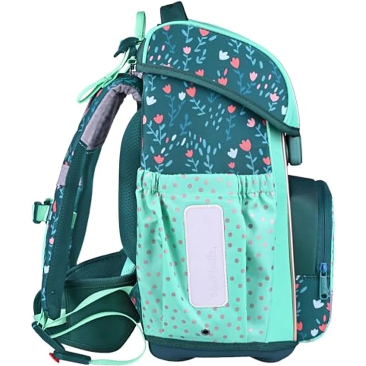 McNeill Schulranzen-Set BRAVO 9tlg. (DEARY), ergonomisch, ca. 21 L Volumen, inkl. gefülltem Etui und Sportbeutel, Blumen-Design – Bild 5
