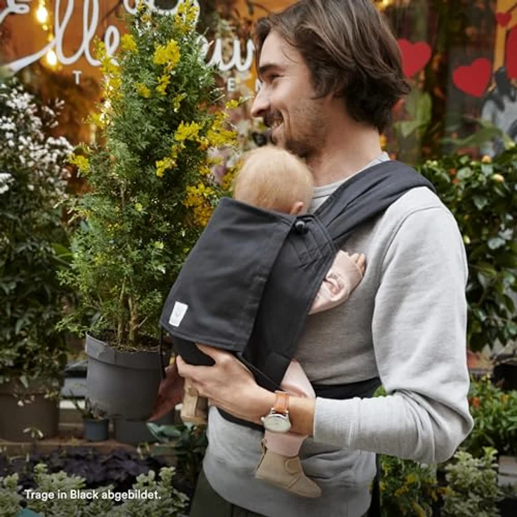 Stokke Limas™ Babytrage, Half Buckle Babytrage aus Bio-Baumwolle mit verstellbarem Steg und Schulterpolstern, Valerian Beige – Bild 5