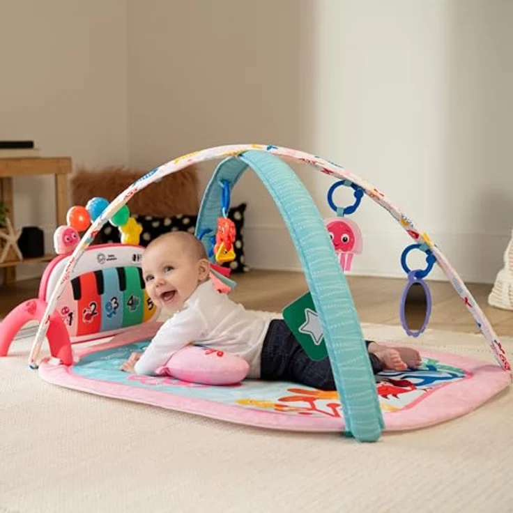 Baby Einstein 4-in-1 Kickin’ Tunes Jellyfish Jamboree, Musik- und Sprachentdecker-Spielzeug in Pink mit 90+ Melodien und 4 Spielmodi – Bild 3