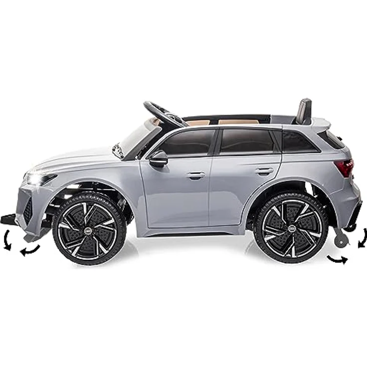 Jamara Elektro-Kinderauto Ride-on Audi RS 6, 12V, 2,4 GHz, offiziell lizenziert, beleuchtetes Armaturenbrett, Bluetooth, USB-Anschluss, Akkustandanzeige, Motorsound, LED-Licht, belastbar bis 30 kg – Bild 6