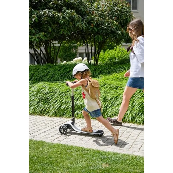 MoMi SAN 2-in-1 3-Rad-Kinderroller, höhenverstellbarer Lenker 60/66/72 cm, klappbar, LED-Räder, ABEC-7, Trittbremse, 2,7 kg – Bild 11