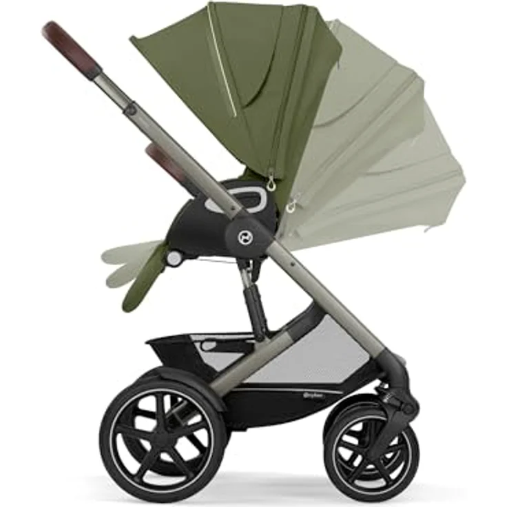 cybex Gold Kinderwagen Talos S LUX Tpe, Khaki, Kombikinderwagen mit 5-Punkte-Gurt, Federung, Einhand-Faltmechanismus, für Babyschale geeignet – Bild 11