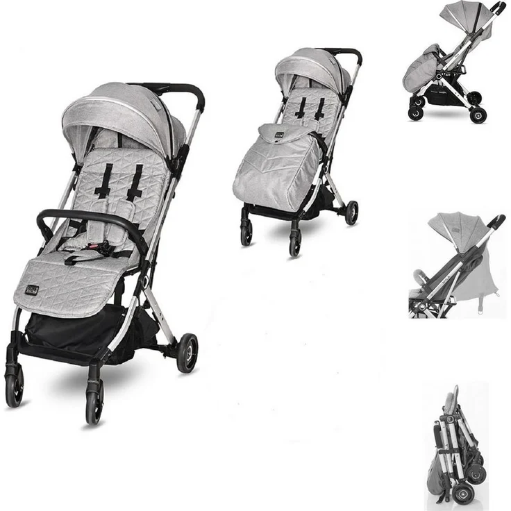 Lorelli Kinder-Buggy Kinderwagen Myla, Aluminiumrahmen klappbar mit zusätzlichem Griff, schwarz – Bild 1