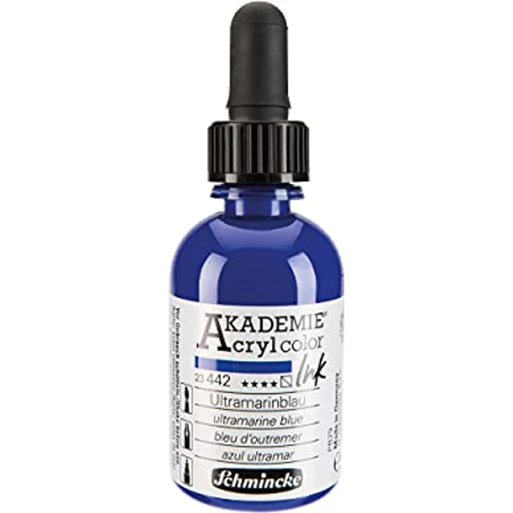 Schmincke AKADEMIE Acryl color INK, Ultramarinblau, 50 ml, pigmentierte Acryltinte für Malen, Schreiben und Airbrush – Bild 1