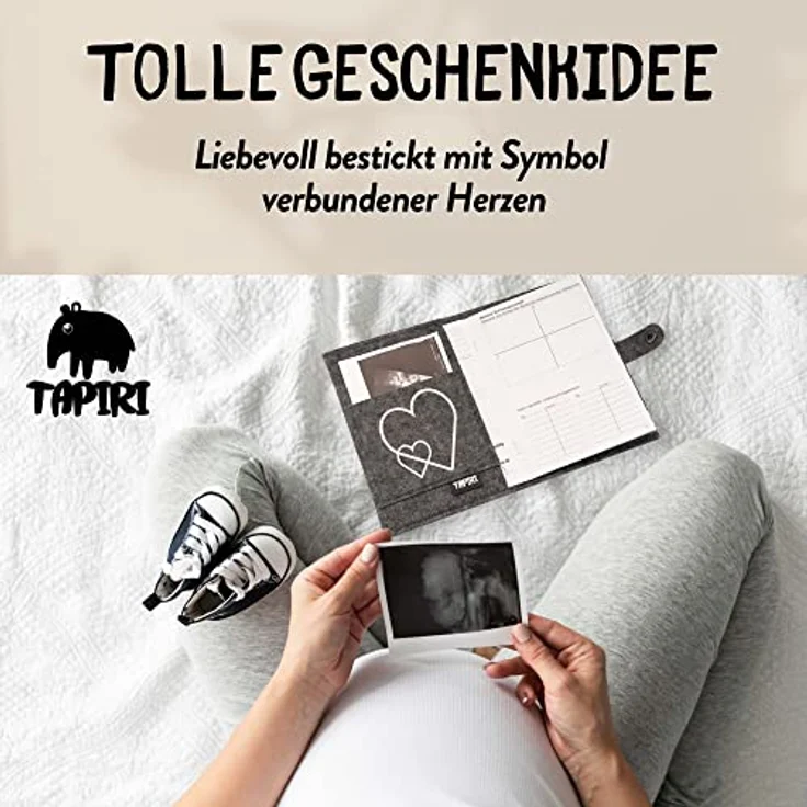 Mutterpasshülle mit Verschluss für deutschen Mutterpass mit Tasche für Ultraschallbilder und Impfpass, Mutterpass Hülle aus Filz als Geschenk - Preisvergleich – Bild 6