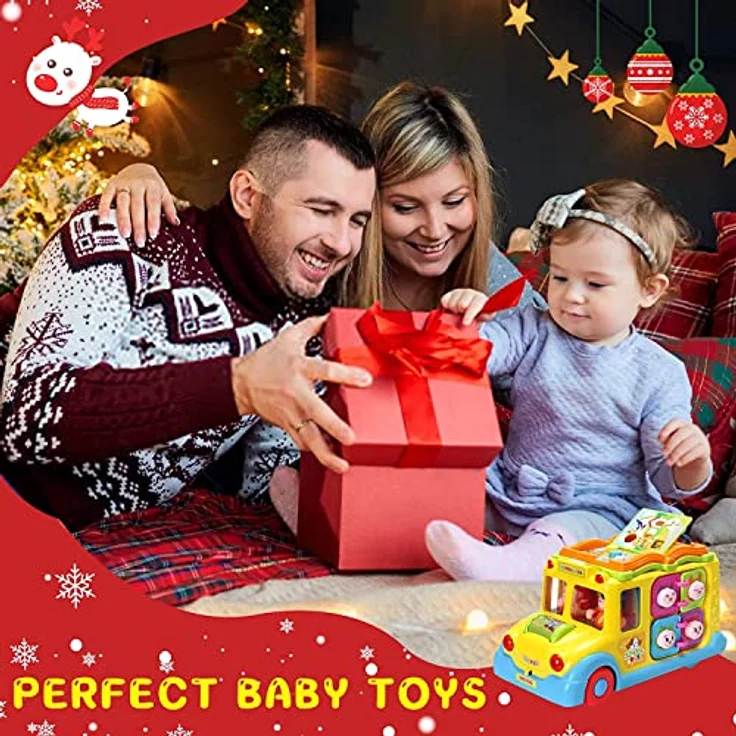 Baby Spielzeug ab 1 Jahr Pädagogisches Intellektuelles Bus Baby Spielzeug ab 6 9 12 18 Monate Tiergeräuschen/Musik/ Bewegung Musikalischer Bus Kinderspielzeug ab 1 2 Jahre Mädchen Junge Geschenk – Bild 8