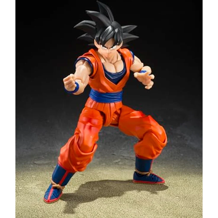 TAMASHII NATIONS Dragon Ball Z Son Goku S.H.Figuarts Actionfigur, detailgetreu gestaltet mit austauschbaren Gesichtsausdrucksteilen und verbesserter Artikulation in Cell-Saga-Kleidung – Bild 4