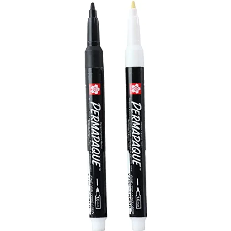 Kennzeichnung Sakura "Permapaque", 1 weiß und 1 schwarz