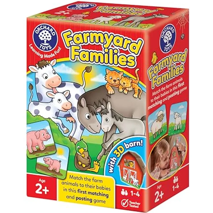 Orchard Farmyard Families, Zuordnungs- und Buchungsspiel mit 30 Karten und 3D-Scheune für Kinder ab 2 Jahren – Bild 2