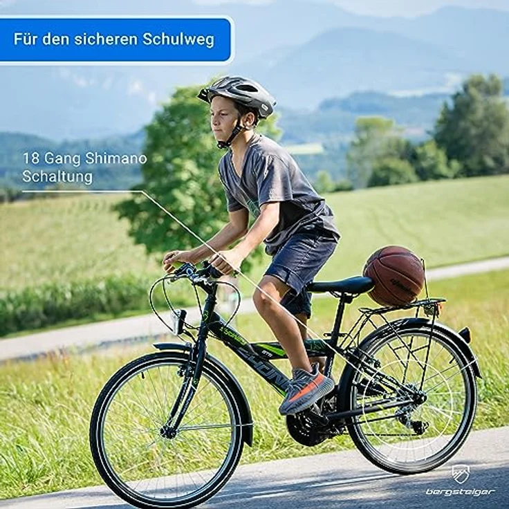 Bergsteiger Sydney 24 Zoll Kinderfahrrad, StVZO, 6 Gang-Schaltung, Jungen-Fahrrad mit Dynamo-Licht, geeignet für 6-9 Jahre, für Körpergröße 135-155 cm – Bild 2