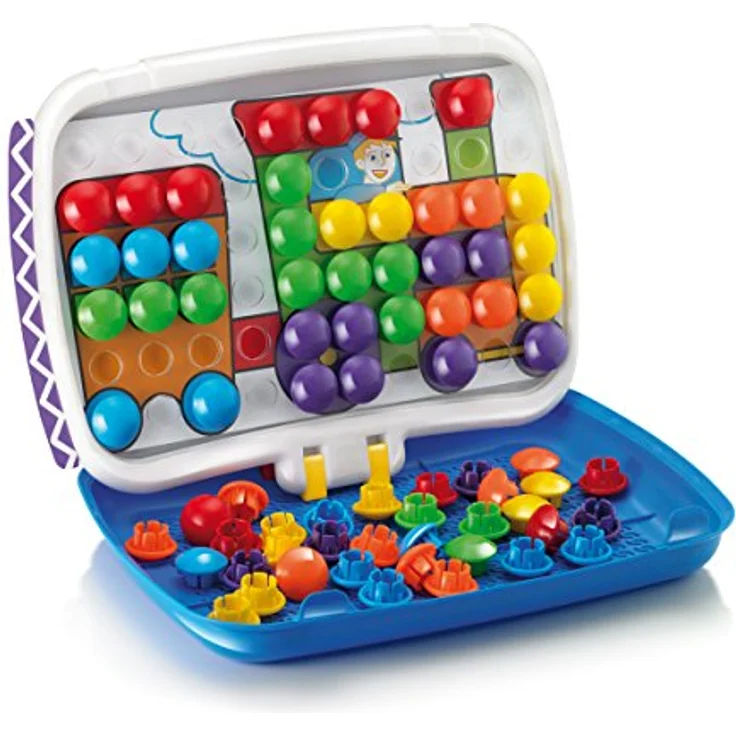Quercetti Plug-in Mosaik Combi Junior, Maltafel mit zwei Seiten für Mosaik und Zeichnungen, geeignet für Kinder von 2-5 Jahren – Bild 2