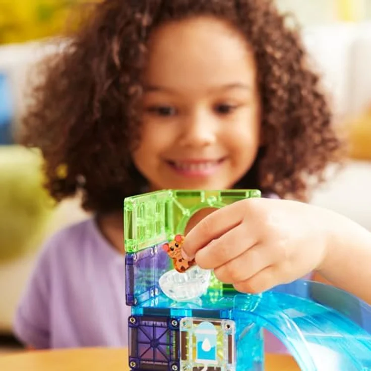 MAGNA-TILES® Hamsterball 13-teiliges Magnetbauset mit Hamsterfigur und rutschendem Element für kreative Spielideen, farbenfroh – Bild 4