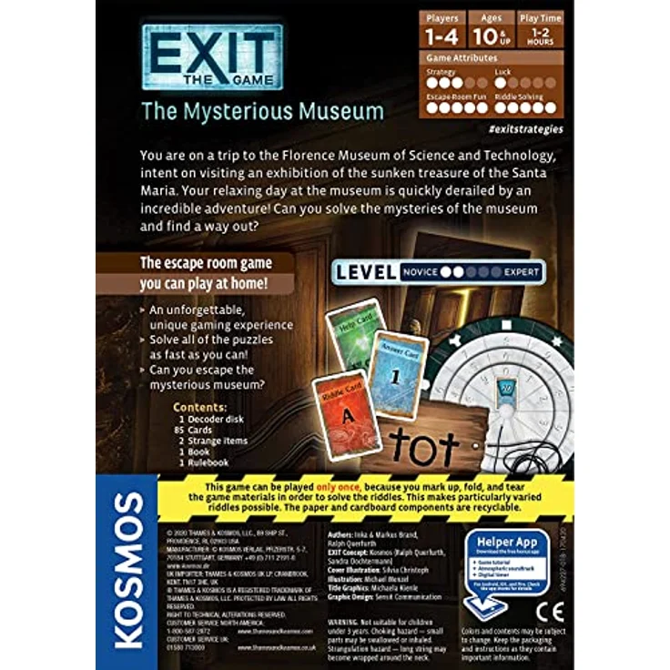 Thames & Kosmos - EXIT: The Mysterious Museum - Level: 2/5 - 1-4 Players - Puzzle Solving Strategy Board Game - Kartenbasiert - Escape Rooms für zu Hause – Bild 2