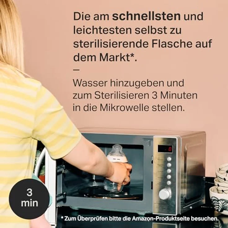 Tommee Tippee Closer to Nature Babyflaschen, Natürlich geformter Trinksauger mit Anti-Kolik-Ventil, 150 ml, 3er-Set, Mehrfarbig – Bild 6