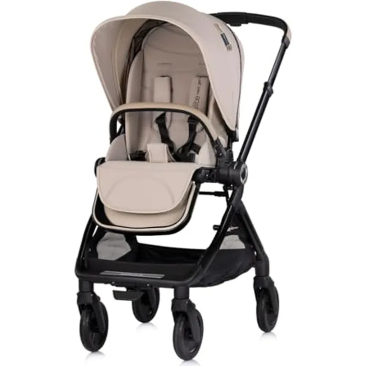 Chipolino Kombikinderwagen 3 in 1 Elite next GEN, Babyschale und Babywanne mit Sonnendach, verstellbare Rückenlehne, beige