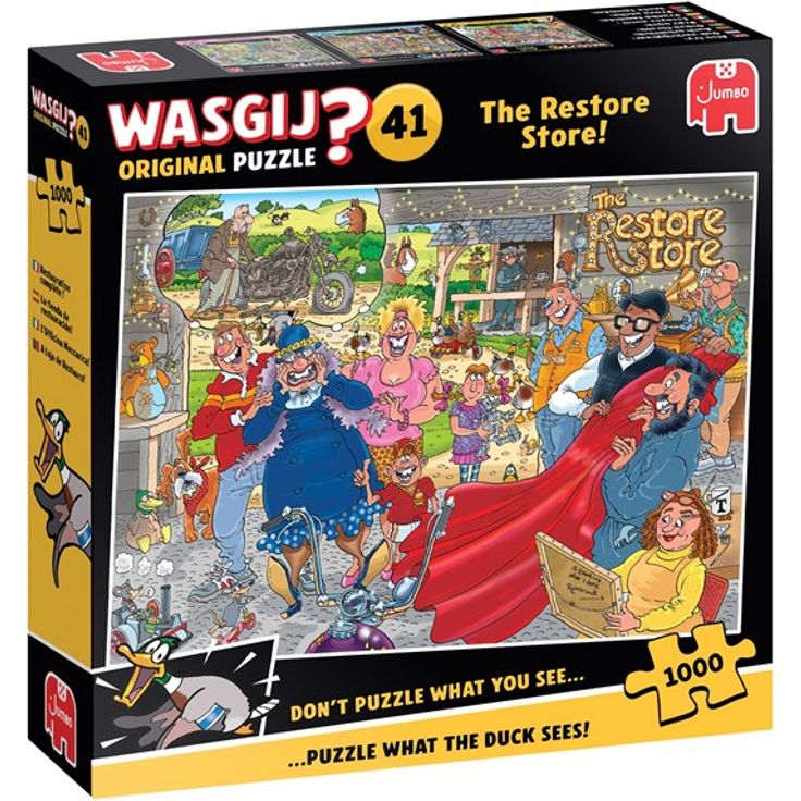 Wasgij Original 41 The Restore Store, Puzzle mit 1000 Teilen, nostalgisches Motorrad-Thema – Bild 5