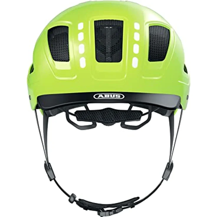 ABUS Fahrradhelm mit Licht - Hyban 2.0 LED - Vorder- und Rücklicht & robuste Hartschale - für Damen und Herren - Gelb Glänzend, Größe L – Bild 2