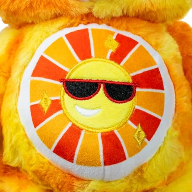 Troetelbeertjes Care Bears Kuscheltier Colour Splash Funshine Bear, 35cm, mit detailliertem Belly Badge und modernem Plüschdesign – Bild 3