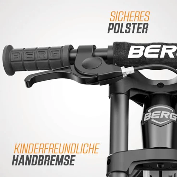 Berg Biky Cross Schwarz Laufrad mit Handbremse ab 2 Jahre, Luftreifen, Leichtes Magnesiumrahmen, Rutschfahrzeug 12 Zoll, Kinderfahrrad Jungen und Mädchen, Sattel höhenverstellbar - Preisvergleich – Bild 4