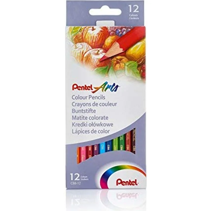 Pentel CB8-12U Buntstift, 12 Farben, aus FSC-zertifiziertem Holz