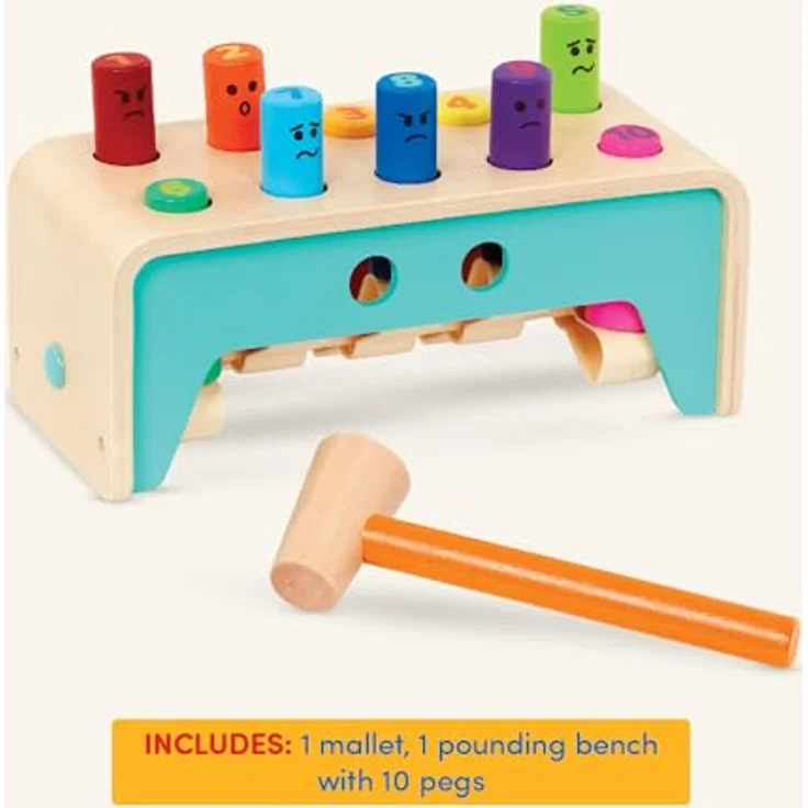 Battat Hammerspiel für Kinder aus Holz – Hämmerchenspiel, Klopfbank, Hammerbank, Klopfspiel – Motorikspielzeug Baby, Lernspielzeug, pädagogisches Spielzeug ab 1 Jahr - Preisvergleich – Bild 5