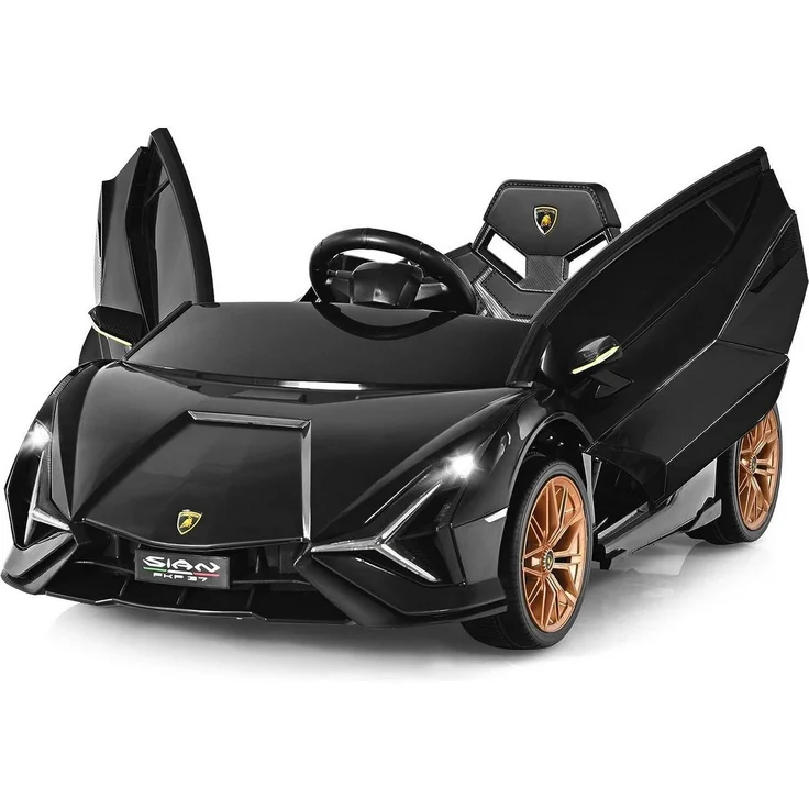 KOMFOTTEU Elektro-Kinderauto Lamborghini, Kinderauto für Abenteurer, schwarz