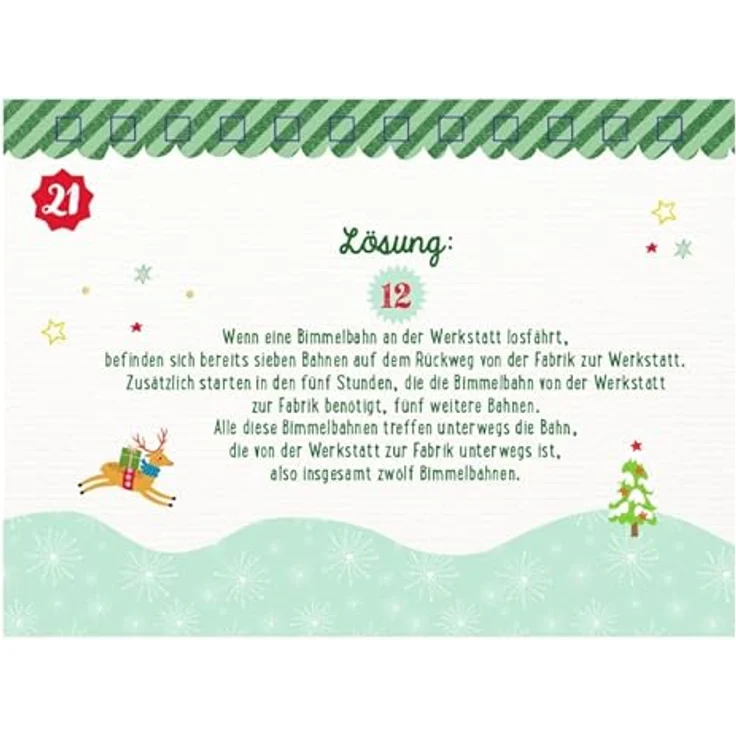 Kaufmann 24 knifflig-gute Weihnachtsrätsel, Adventskalender für Rätselfreunde mit verschiedenen Rätselarten, dekorativ gestaltet – Bild 8