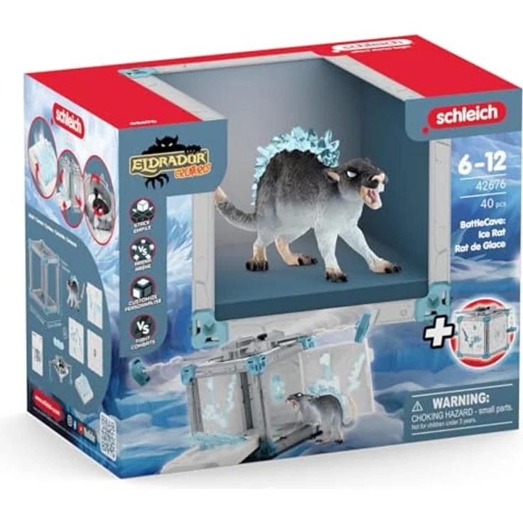 Schleich BattleCave Eisratte (42676) ELDRADOR, kreative Spielfigur mit drehender Eisschleuder, ca. 15 cm – Bild 9
