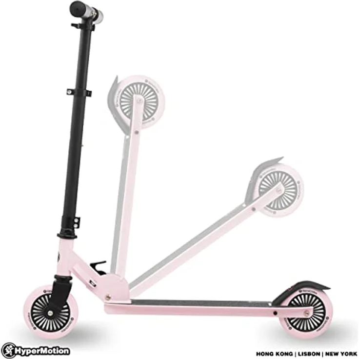 HyperMotion Willy Kinder-Zweirad-Scooter – faltbar, höhenverstellbar, Polyurethan-Räder, rosa – Bild 7