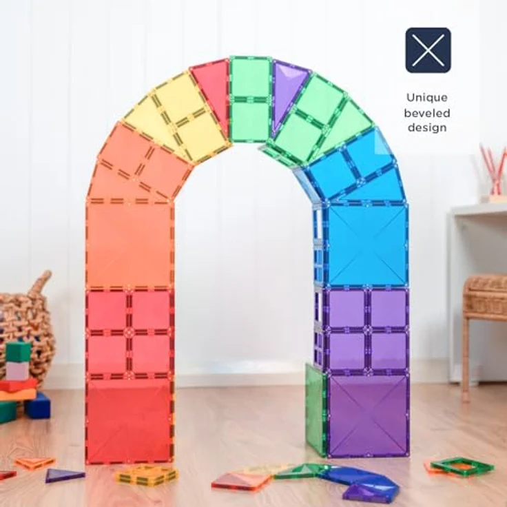 Connetix Magnetspielbausteine Rainbow Starter Pack, verstärkte Magnete pädagogisches Lernspiel, (Open Play, 60 Teile), ab 3 Jahren - Preisvergleich – Bild 4