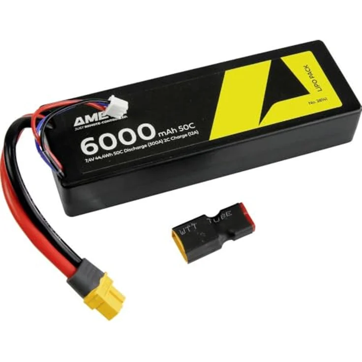 Amewi Akku-Pack (LiPo) 7,4 V, 6000 mAh, 2 Zellen Hardcase mit XT60 Anschluss – Bild 1
