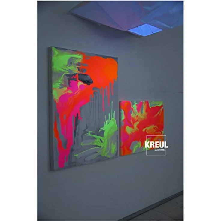 KREUL Solo Goya Triton Acrylfarbe fluoreszierend orange, 750 ml, wasserbasierend, schnell und matt trocknend, gut deckend, für Innen und Außen – Bild 4
