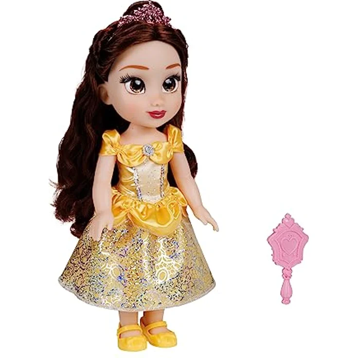 Jakks Pacific Babypuppe Disney Princess - Meine Freundin Belle, ca. 35 cm, mit gelbem Prinzessinnenkleid und funkelndem Diadem – Bild 4