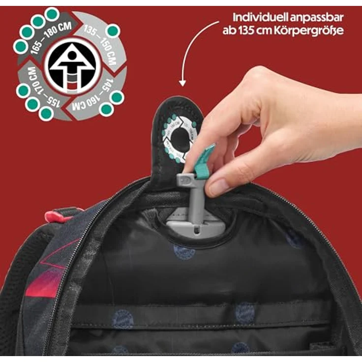 coocazoo Schulranzen MATE FC Bayern, ergonomischer Schulrucksack mit Easy-Grow-System, 30 Liter, für Körpergröße 135-180 cm, inkl. Mäppchen – Bild 5