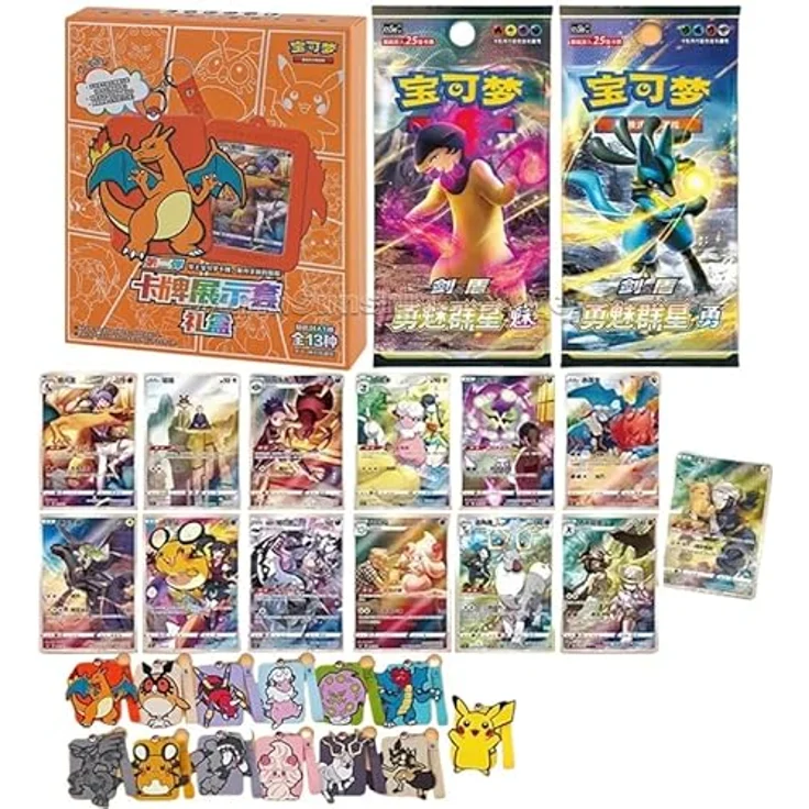 Pokemon Charizard Card Display Gift Box CN, exklusive Sammelkartenbox mit Silikon-Kartendisplay und 25 Jumbo-Karten – Bild 3