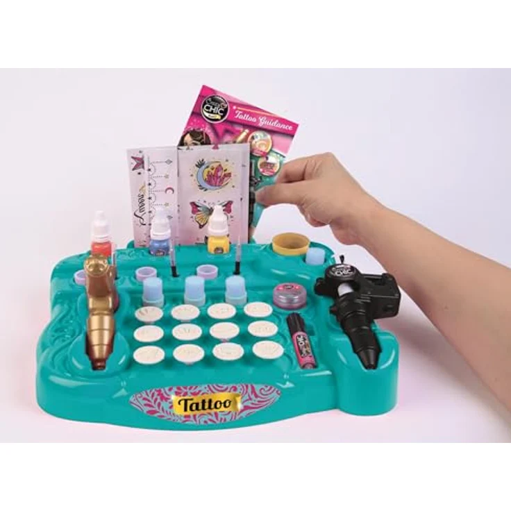 Clementoni® Kreativset Crazy Chick, Tattoo-Studio mit Körperstift, Schablonen und Tattoo-Buch, fördert Kreativität und Geschicklichkeit – Bild 9