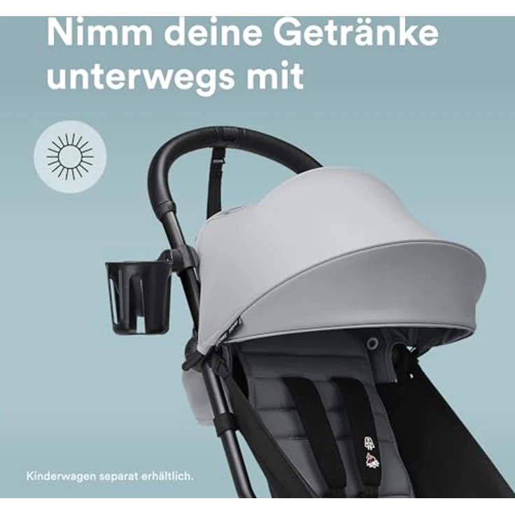 Stokke Cupholder YOYO, Kinderwagen Zubehör für Stokke YOYO, verstellbarer Getränkehalter aus BPA-freiem Kunststoff, neutralfarbe – Bild 2