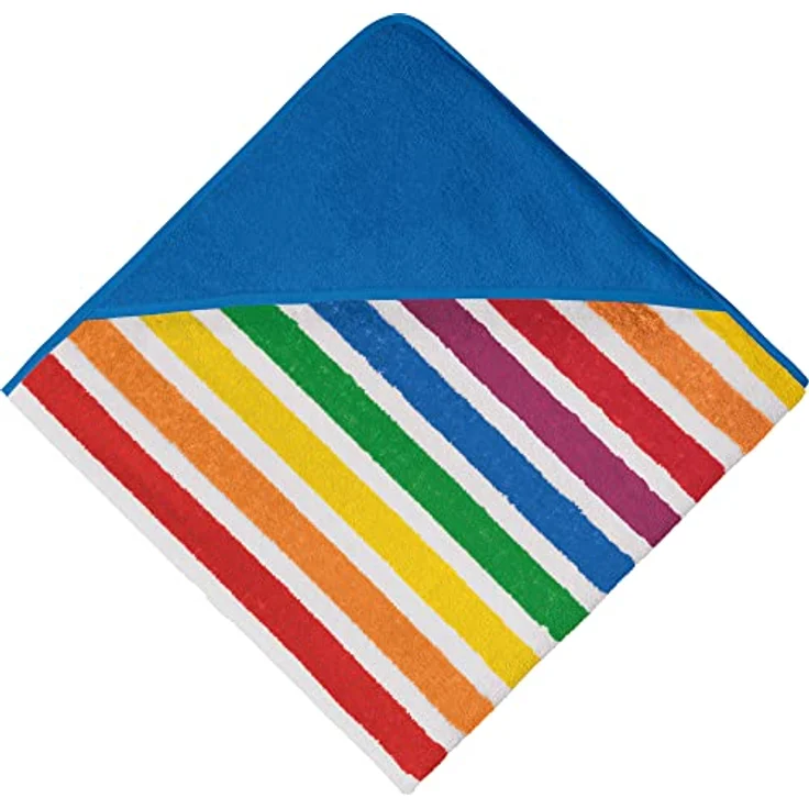 Erwin Müller Kinder-Kapuzenbadetuch, Kapuzenhandtuch Frottier bunt Größe 100x100 cm - saugstark, hautfreundlich, Streifen (weitere Größen) – Bild 1