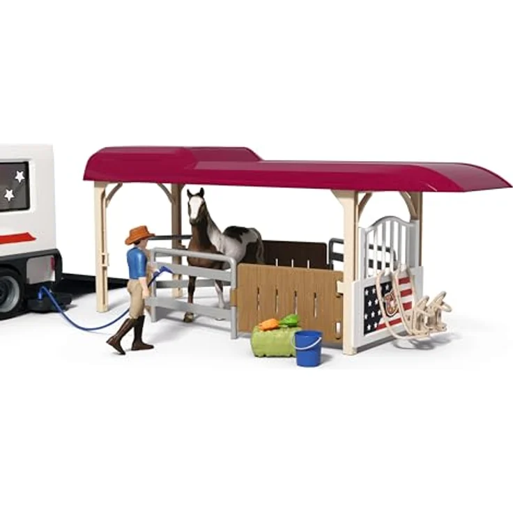 Schleich Lakeside Truck mit Anhänger - robustes Dually Truck-Set für Pferdeabenteuer, inkl. Zubehör – Bild 5
